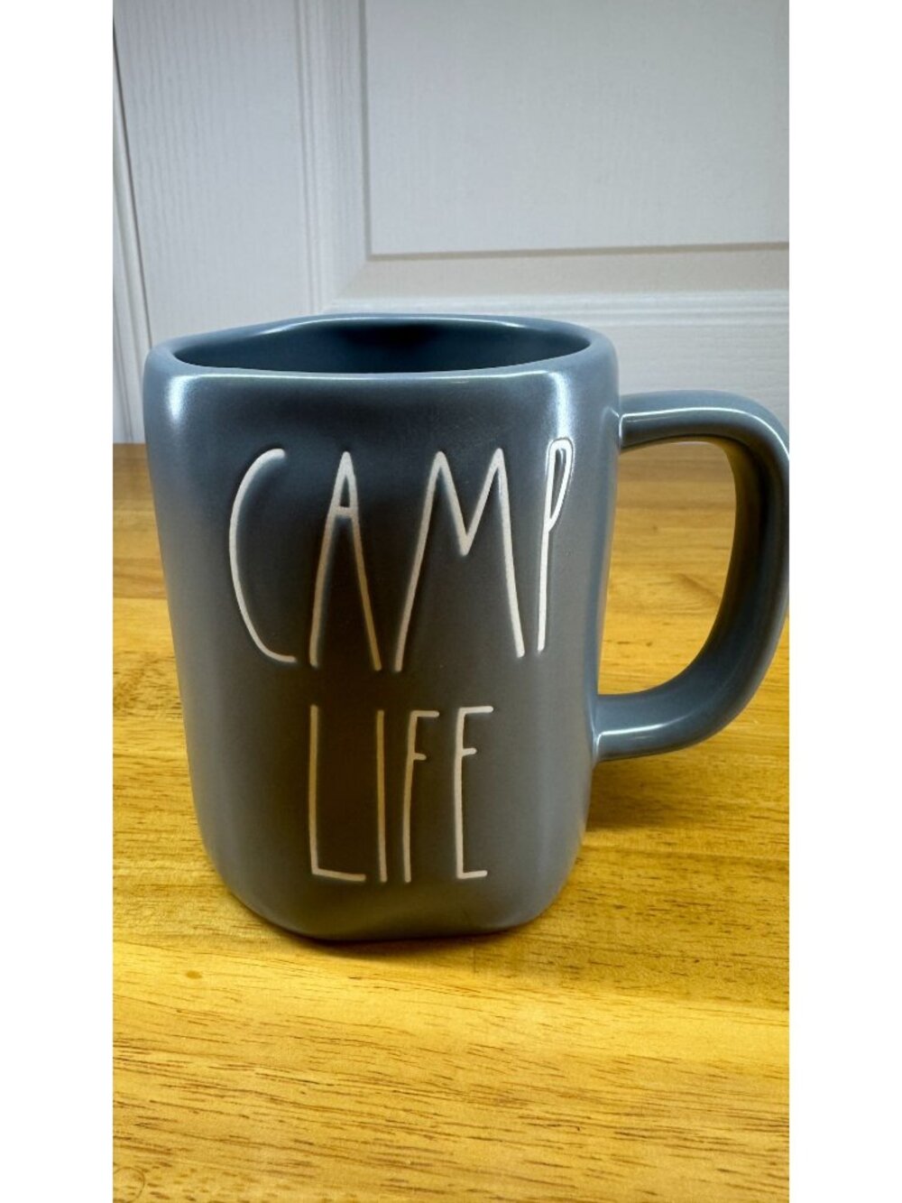 Rae Dunn Camp Life Mug Gray Artisan Collection  Ceramic Coffee Tea Cup Magenta